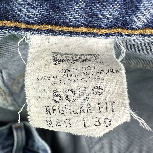 Vintage Levis 505 Jean Short Jorts Mens 40 Blue Med Wash Cut Regular Fit Y2K 7" - Picture 13 of 14